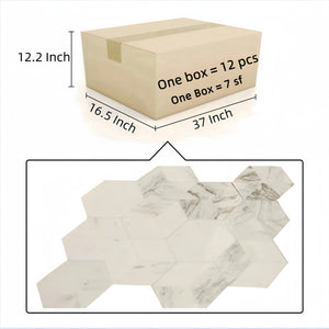 English Elm Hexagon Marble Tile: Snow Mountain White Natural Stone For Luxurious Walls & Floors, 12 Pcs Box W1696P262341