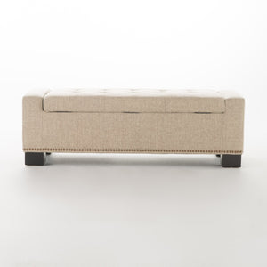 English Elm Chelsea Tufted Polyester Storage Ottoman with Stud Trim and Hinged Lid for Living Rooms 54574.00F
