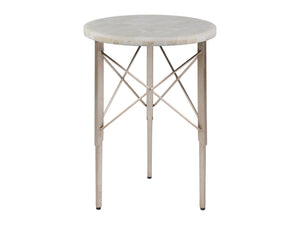 Lexington Artistica Home Bernard Round Spot Table - Transitional White Onyx Top With Elegant Iron Base In Champagne Leaf Finish Champagne Wood 2298-950