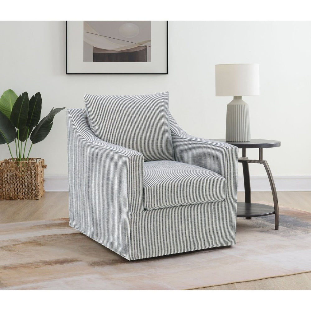 English Elm Merced Swivel Accent Chair Plush Foam Seat Soft Grey Fabric for Living Room B062P451981