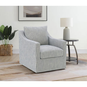 English Elm Merced Swivel Accent Chair Plush Foam Seat Soft Grey Fabric for Living Room B062P451981