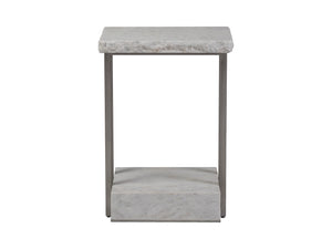 Lexington Artistica Home Kenzo Rectangular Spot Table - Contemporary Bianco Laguna Marble With Unique Silver Leaf Iron Base Silver Leaf Wood 2299-950