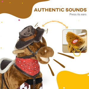 English Elm Qaba Plush Rocking Pony for Toddlers with Sound Effects and Padded Saddle Playroom Fun W2225P217695