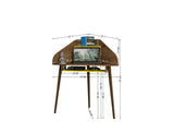 Bradley Corner Desk in Rustic Brown and Yellow 229BMC94 Manhattan Comfort