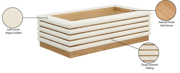 Rory Cream Vegan Leather Coffee Table 229Cream-CT Meridian Furniture