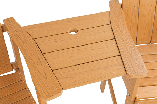 English Elm Lounge Teak-Color Outdoor Chair - All-Weather Comfort, Ergonomic Design & Space-Saving Features! W2085P364116