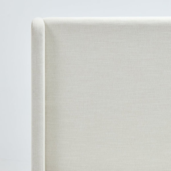English Elm Carmen Wingback Queen Platform Bed Ivory Chenille Upholstered 54 Inch Tall Headboard B191P465408