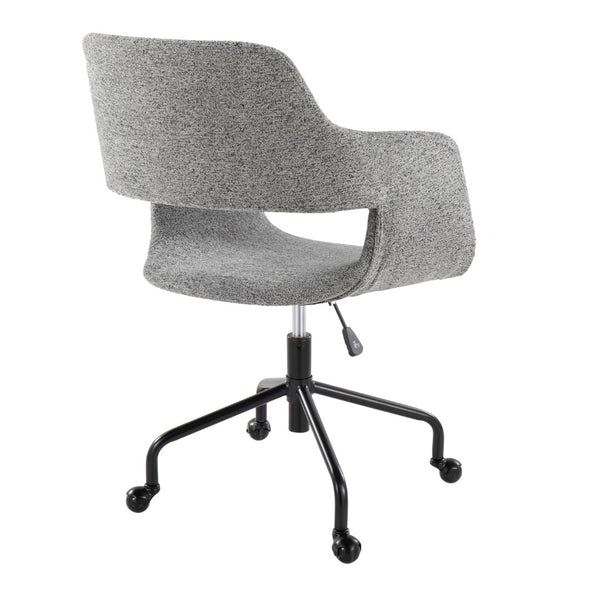 English Elm Contemporary Grey Fabric Office Chair with Sculpted Backrest and Swivel Metal Base B202P223946