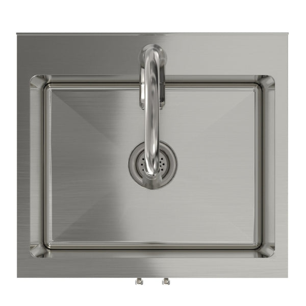 English Elm Darwin Stainless Steel Utility Sink with Shaker Cabinet for Laundry and Garage B136P427213