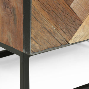 English Elm Christopher Knight Home® - NIGHT Handcrafted Recycled Wood Nightstand with Zig-Zag Slat, Iron Frame, Boho Storage Charm 68579.00