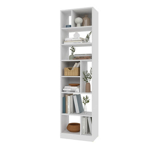 Manhattan Comfort Valenca Mid-Century Modern Bookcase White 22AMC6