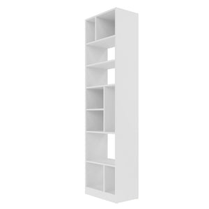 Manhattan Comfort Valenca Mid-Century Modern Bookcase White 22AMC6