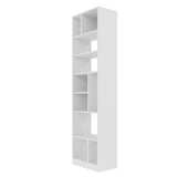Manhattan Comfort Valenca Mid-Century Modern Bookcase White 22AMC6