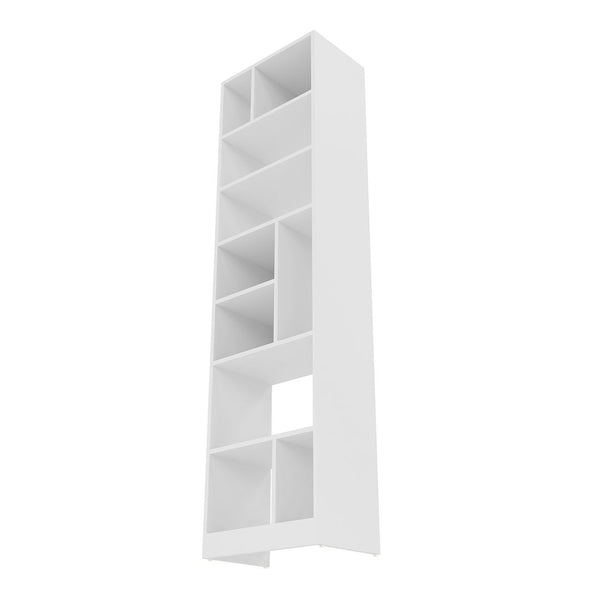 Manhattan Comfort Valenca Mid-Century Modern Bookcase White 22AMC6