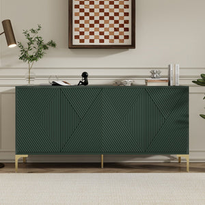 English Elm Modern 60" Olive Green Sideboard with 4 Soft-Close Doors, Adjustable Shelves, 220lb Top Load Capacity W2696P279974