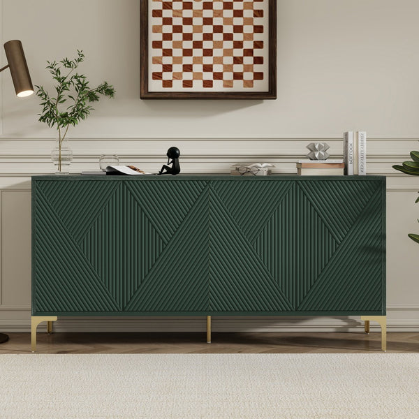 English Elm Modern 60" Olive Green Sideboard with 4 Soft-Close Doors, Adjustable Shelves, 220lb Top Load Capacity W2696P279974
