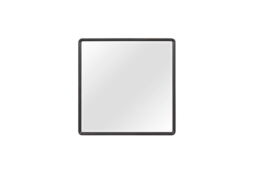 English Elm Small Mirror Elm Veneer Frame in Peppercorn Finish — Rounded Corners, Durable Glass, Modern Accent Mirror for Walls Black 40 L x 40.5 W x 4.25 H B2699P402556