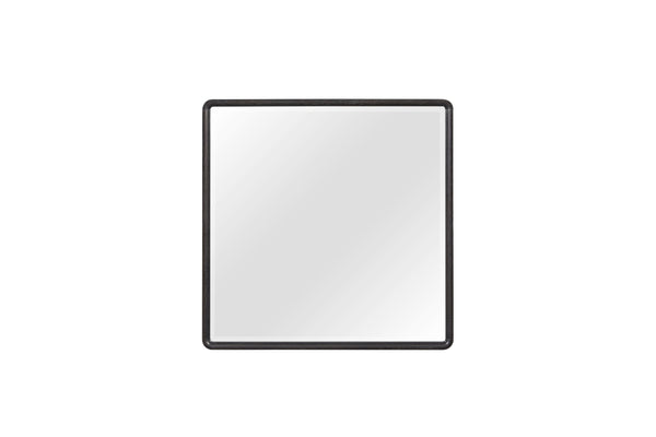 English Elm Small Mirror Elm Veneer Frame in Peppercorn Finish — Rounded Corners, Durable Glass, Modern Accent Mirror for Walls Black 40 L x 40.5 W x 4.25 H B2699P402556