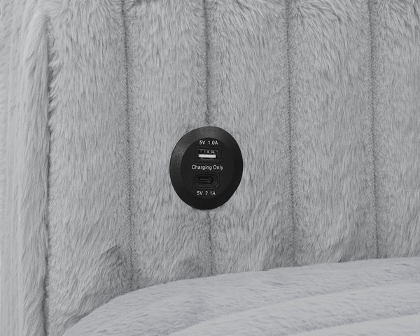 English Elm 122 Plush U-Shape Sectional Sofa Bed with USB Ports, Hidden Storage Chaise & Spacious Armrest Comfort Grey W1417S00079