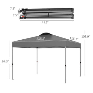 English Elm Outsunny 10' X 10' Instant Canopy Tent With Adjustable Height, Top Vents & Wheeled Carry Bag For Outdoor Fun W2225P200944-GIGA