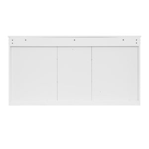 English Elm 55 Inch Wall Mount Medicine Cabinet Dual Mirrored Doors Soft Close Bathroom Vanity Storage White N710P401342K