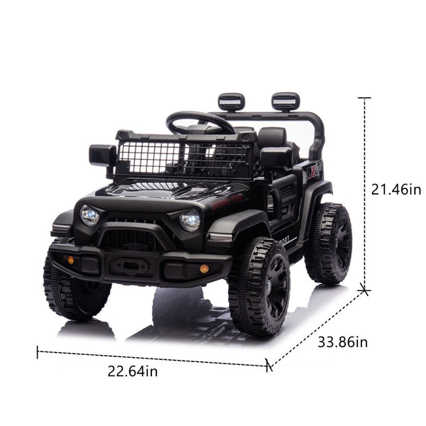 English Elm 24v Kids Ride on Car with Parental Remote Four Wheel Suspension Led Lights Bluetooth Black W1578P235080