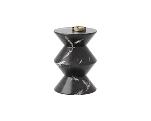 Sunpan Union End Table - Unique Cylindrical Concrete Design for Stylish Indoor and Outdoor Spaces Marble Look / Black