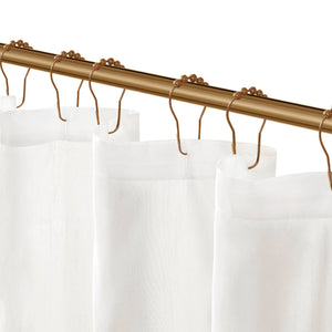 JLA Home Madison Park - Tufted Laurel Semi-Sheer Shower Curtain with Textured Tufting, Lightweight Polyester, Machine Washable White MP70-896