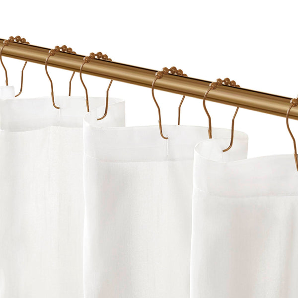 JLA Home Madison Park - Tufted Laurel Semi-Sheer Shower Curtain with Textured Tufting, Lightweight Polyester, Machine Washable White MP70-896