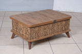 Rio Smart Coffee Table - Adjustable Height, Walnut Finish - Modern Living Room