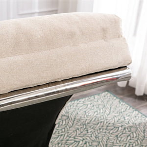 English Elm Linen Ergonomic Massage Chaise Lounge 140° Recline with Remote, 5 Modes, Heavy-Duty Frame, Beige W39539619