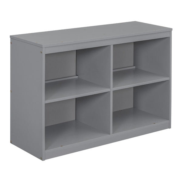 English Elm Twin Loft Bed Pinewood Frame Four Drawers Retractable Study Desk Kids Bedroom Gray LT000368AAE