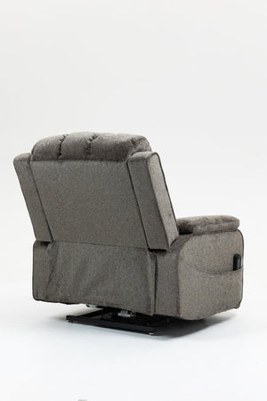English Elm Oversized Power Lift Recliner Chair with Massage Heating and Usb Charging for Living Room Dark Grey W547S00073