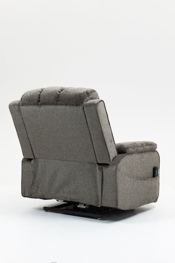 English Elm Oversized Power Lift Recliner Chair with Massage Heating and Usb Charging for Living Room Dark Grey W547S00073