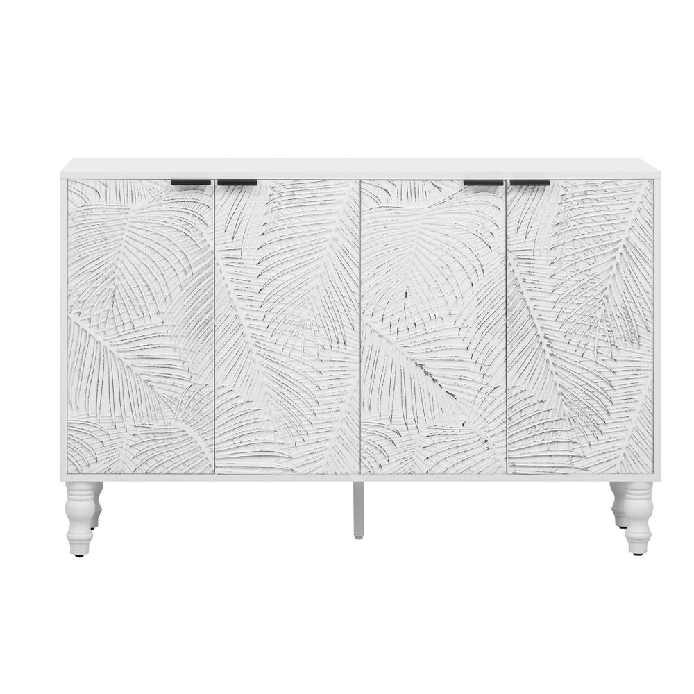 English Elm Vibe 47.2'' Modern Tv Stand - Stylish Media Console With Spacious Storage & Solid Wood Legs For Safety N724P233372K-GIGA