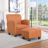 OSP Home Furnishings Aiden Chair & Ottoman Herringbone  Orange