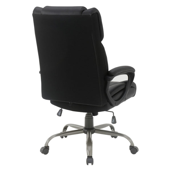 OSP Home Furnishings Execuative High Back Faux Leather Office Chair with Lumbar Support and Pneumatic Lift High-Back Black FL14570-U6