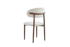English Elm Dining Chairs Set of Two with Linen Cushions and Iron Legs for Farmhouse Kitchens Beige,Walnut W3590P457160