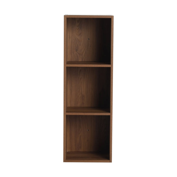 English Elm 12 Inch Wall Mounted Three Tier Storage Shelf Brown Ebony Finish for Bathroom Study W1972P457976