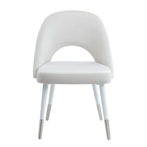 English Elm White and White Gloss Padded Side Chair (Set Of 2)