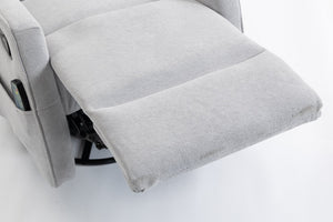 English Elm Short Plush Swivel Recliner Armchair with 360 Degree Rotation for Living Room Grey W547P437355