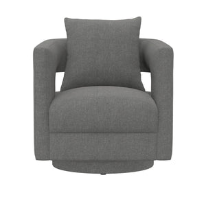 English Elm Wallace & Bay - Gray Swivel Chair - Modern Comfort In Versatile Flint Fabric, Perfect For Living Room & Home Office B361P384443-GIGA