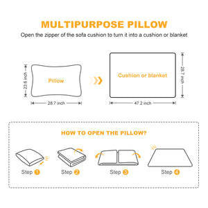 English Elm 70.9" Multi-Functional Convertible Sleeper Sofa Bed with 2-in-1 Pillow & Blanket Set, Velvet loveseat Beige+White W1885P263555