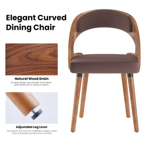 English Elm Swivel Counter Stools Set of 2 Rattan Back Pu Seat Mid Century Wood Frame Kitchen Dark Brown T3623P433540