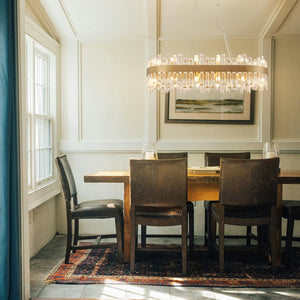 English Elm 36-Inch Modern Luxury Gold Crystal Chandelier with 24 Lights, Adjustable Height, Brass Frame, Elegant Centerpiece W2869P218651