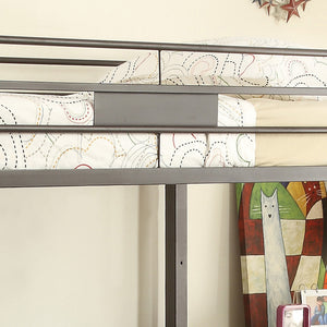 English Elm Sandy Twin-Over-Full Bunk Bed with 20-Slat Support, Full-Length Guardrail & Reversible Ladder, Sandy Brown Finish B062S00522