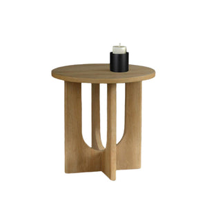 English Elm Contemporary 3-Piece Table Set: Round Coffee & End Tables With Cross-Arch Base In Natural Finish B2741P395117