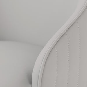 English Elm Modern Pu Sponge-Filled Dining Chair Set of 2, Gray Faux Leather, Golden Stainless Legs, Water-Resistant Stylish Seating (280 lb) W1535P227672