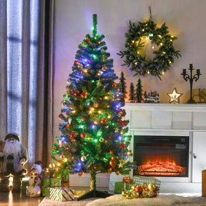 English Elm Homcom 6Ft Prelit Artificial Christmas Tree With 584 Branches & 212 Led Lights, Auto-Open Design W2225P249676