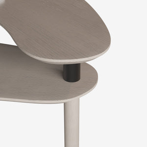 English Elm Contemporary rotatable cocktail table with 360° swivel top, sintered stone & MDF surface, space-saving design Dark Brown W2899P372753